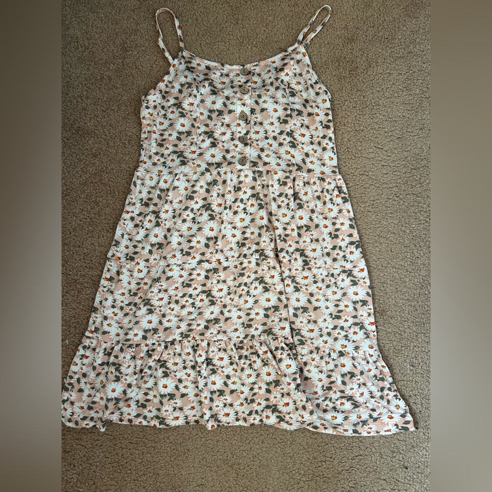 Almost Famous Floral Dress - Cream and Orange